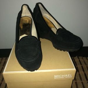 Michael Kors, black, Rory loafer wedges